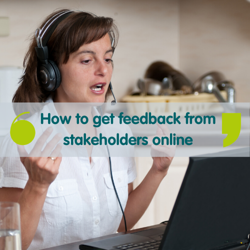picture of an online conversation, illustrating how to get feedback from stakeholders online
